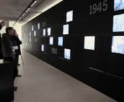 Timeline is a large scale screen wall exhibit for the concentration camp memorial museum in Flossenbuerg.n25 chronological movies were edited and animated from exisiting historical photos and video footage. The 25 movies and 50 additional static images and texts are then synchronized and animated accross 25 screens along a 18 meter wide timeline wall. The exhibit is part of the permanent exhibition of the museum.nExhibition concept and interior architecture by Berton/Schwarz/Freynnhttp://www.whi