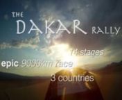 The Dakar is one of the world&#39;s largest motorsports events, less known in the US but hugely popular in Europe and South America. This year, it will cover 9000km thru Argentina, Chile, and Peru, starting in Buenos Aires and ending in Lima.nnnnnFilmed, Directed &amp; Edited by:Don KarlennFind us on facebook:facebook.com/pages/Four-Nine-Flims/195470040475550?sk=wall