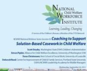 On Wednesday, September 26, 2012, from 3-4:30 PM ET, the NCWWI held a webinar titled,