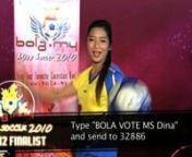 To vote for Miss Soccer Dina, just type on your mobile phone
