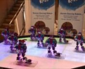 The Korea tourist board brought these awesome miniature robots to London&#39;s WTM show, and they showed us their synchronised dancing, Gangnam style.