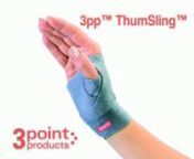 The wrap-around design of the 3pp ThumSling provides support for the CMC thumb joint, also called