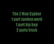 The 2 Man Cypher featuring Donney Rose &amp; Marcel P. BlacknThursday, September 6thnClub Culturenw/ DJ Automatik on the 1s &amp; 2snn1 part spoken word. 1 part hip hop. 2 parts fresh.