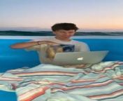This guy decided to have a date night in the ocean with his girlfriend. He brought a floaty and sat in it with a blanket, pillow, snacks, and laptop. But while he was floating, he got washed away by the waves. His floaty flipped over, and he and his laptop got drenched.&#60;br/&#62;&#60;br/&#62;*The underlying music rights are not available for license. For use of the video with the track(s) contained therein, please contact the music publisher(s) or relevant rightsholder(s).