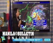 Typhoon Betty (international name: Mawar) continues to traverse the Philippine Sea but it may start to become “almost stationary” by Tuesday, May 30, while over the waters east of Batanes, said the Philippine Atmospheric, Geophysical and Astronomical Services Administration (PAGASA) on Sunday morning, May 28.&#60;br/&#62;&#60;br/&#62;Betty, according to PAGASA Weather Specialist Ana Clauren-Jorda, may slightly weaken but it will remain as a typhoon throughout the forecast period.&#60;br/&#62;&#60;br/&#62;READ MORE: https://mb.com.ph/2023/5/28/typhoon-betty-to-become-almost-stationary-by-tuesday-says-pagasa