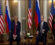 US President Donald Trump and Russian President Vladimir Putin hold important one-on-one meeting at Finnish Presidential Palace in Helsinki, Finland.