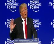 During his speech at the World Economic Forum in Davos, President Donald Trump pushed for a &#92;