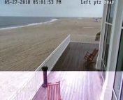 Lightning struck and damaged a lifeguard stand in Cape May during Memorial Day weekend on Sunday, May 27, 2018. A security camera at Convention Hall captured the bolt.