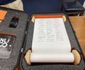 The RNLI team in Farnham, Haslemere &amp; Godalming celebrated the 200 year anniversary of the organisation with a scroll signing ceremony.&#60;br/&#62;&#60;br/&#62;Sealed inside a custom orange buoyant briefcase encapsulated the scroll that will be sent to over 250 branches of the RNLI.&#60;br/&#62;&#60;br/&#62;Inside the briefcase is a scroll made from bamboo paper and the spindle ends are from a 19th century flag pole from the Isle of Man.&#60;br/&#62;&#60;br/&#62;The scroll will have it’s permanent home in the RNLI college in Poole.&#60;br/&#62;&#60;br/&#62;The RNLI Scroll began its journey on Monday 4 March 2024 at Westminster Abbey to mark the charity’s official 200th anniversary. It was signed by the RNLI President, HRH Duke of Kent, the Archbishop of Canterbury, the Dean of Westminster and leading RNLI representatives.&#60;br/&#62;&#60;br/&#62;On this scroll is the RNLI’s One Crew pledge, in which the RNLI’s promise the&#60;br/&#62;commitment to saving every one we can, without judgment – staying true to Sir William&#60;br/&#62;Hillary’s vision when he founded the charity in 1824.&#60;br/&#62;&#60;br/&#62;The Farnham, Haslemere &amp; Godalming branches of the RNLI are all continuing to raise money for the organisation through various means such as abseiling Guildford cathedral.&#60;br/&#62;&#60;br/&#62;The Chairman of the Farnham &amp; District Branch is Nigel Cuthbert who will be invited to&#60;br/&#62;sign the Pledge. As part of the 200 year celebrations the Branch is organising a quiz&#60;br/&#62;night on the 20th April and an afternoon Bridge session in August.&#60;br/&#62;Local branches are holding events during the year to celebrate the anniversary with&#60;br/&#62;Godalming holding a sponsored abseil down Guildford Cathedral on June 15th, Haslemere holding an open garden on the 9th June. The local branches at Alton and Petersfield are also having celebratory events.