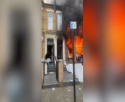 A man in his 60s was arrested on suspicion of arson after a fire tore through a home in Hackney.Four people were taken to hospital after the ground floor and first floor of the three-storey house on Newick Road were destroyed by the blaze on Wednesday.The Metropolitan Police said three neighbours and a passer-by were injured in the fire that the force believe was started deliberately. Eight fire engines and around 60 firefighters tackled flames at the terraced home after first being called at 12.42pm.
