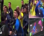 An eagle-eyed fan has filmed a furious Cristiano Ronaldo leaving the pitch after watching Al-Hilal&#39;s Sergej Milinkovic-Savic being awarded the finals MVP for the Riyadh Cup – before launching his runners-up medal into the crowd.&#60;br/&#62;&#60;br/&#62;After suffering a 2-0 defeat in the Riyadh Seasons Cup final, Ronaldo watched the awards ceremony from afar as Milinkovic-Savic collected his trophy along with Aleksandar Mitrovic winning the Player of the Tournament award.&#60;br/&#62;&#60;br/&#62;A less-than-impressed Ronaldo then appears to have enough before heading down the tunnel.&#60;br/&#62;&#60;br/&#62;Before heading to the changing rooms, Ronaldo then whips off his silver medal and launches it high into the air and the stands. &#60;br/&#62;&#60;br/&#62;It&#39;s another bitter blow for the Portuguese star, who was beaten to the best player of the Club Arab Champions Cup in pre-season by none other than Milinkovic-Savic.&#60;br/&#62;&#60;br/&#62;The Portuguese superstar had an eventful night on Wednesday as his Al-Nassr side suffered a 2-0 defeat in the Riyadh Season Cup final at the Kingdom Arena.&#60;br/&#62;&#60;br/&#62;Goals from Sergej Milinkovic-Savic and Salem Aldawsari helped the Saudi Pro League leaders to a comfortable win. &#60;br/&#62;&#60;br/&#62;It was a night to forget for Ronaldo, who made the headlines for all the wrong reasons following a series of outbursts.&#60;br/&#62;&#60;br/&#62;The 39-year-old was unable to ignore fans in the stadium chanting &#39;Messi, Messi, Messi&#39;. Footage on social media appeared to show the former Real Madrid striker responding with some annoyance. &#60;br/&#62;&#60;br/&#62;&#39;I am here, not Messi,&#39; Ronaldo appeared to say to the fans on Thursday night. &#60;br/&#62;&#60;br/&#62;The Al-Nassr skipper&#39;s anger boiled over at another point of the game, as he received a yellow card from referee Tori Penso for smashing the ball into the stands. &#60;br/&#62;&#60;br/&#62;Upset by the decision to award a free-kick to the opposition, Ronaldo couldn&#39;t resist launching the ball into the crowd.
