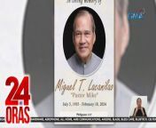 Pumanaw na sa edad na 88 ang dating anchor ng GMA Balita na si Mike Lacanilao&#60;br/&#62;&#60;br/&#62;24 Oras is GMA Network’s flagship newscast, anchored by Mel Tiangco, Vicky Morales and Emil Sumangil. It airs on GMA-7 Mondays to Fridays at 6:30 PM (PHL Time) and on weekends at 5:30 PM. For more videos from 24 Oras, visit http://www.gmanews.tv/24oras.&#60;br/&#62;&#60;br/&#62;#GMAIntegratedNews #KapusoStream&#60;br/&#62;&#60;br/&#62;Breaking news and stories from the Philippines and abroad:&#60;br/&#62;GMA Integrated News Portal: http://www.gmanews.tv&#60;br/&#62;Facebook: http://www.facebook.com/gmanews&#60;br/&#62;TikTok: https://www.tiktok.com/@gmanews&#60;br/&#62;Twitter: http://www.twitter.com/gmanews&#60;br/&#62;Instagram: http://www.instagram.com/gmanews&#60;br/&#62;&#60;br/&#62;GMA Network Kapuso programs on GMA Pinoy TV: https://gmapinoytv.com/subscribe