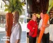 A man has become a viral phenomenon for carrying a giant carrot around Melbourne, Australia, and here’s why he does it.