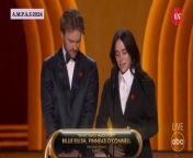 Billie Eilish and Finneas O&#39;Connell accept the Oscar for Best Original Song for “What Was I Made For?” from “Barbie.”