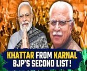 In a whirlwind of political developments, Haryana&#39;s CM Manohar Lal Khattar resigned alongside JJP&#39;s ouster. The BJP&#39;s Central Election Committee finalized approximately 90 candidates for the upcoming Lok Sabha elections, including Khattar from Karnal. With stalwarts like Piyush Goyal and Nitin Gadkari among the contenders, the BJP advances towards its goal of 400 parliamentary seats, as PM Modi&#39;s ambitious vision looms. &#60;br/&#62; &#60;br/&#62;#Haryana #BJP #BJPSecondList #ManoharLalKhattar #JJP #NitinGadkari #PiyushGoyal #Politics #Indianews #LokSabhaElections#Oneindia #Oneindianews &#60;br/&#62;~HT.97~