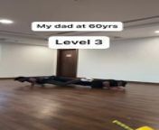 This 60-year-old man and his son performed some impressive pushup variations. Each push-up they did increased in difficulty but they made it look easy.