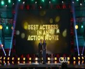Jennifer Lawrence wins Best Actress in an Action Movie for The Hunger Games.