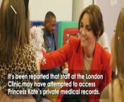 It’s been reported that staff at the London Clinic may have attempted to access Princess Kate’s private medical records. &#60;br/&#62; &#60;br/&#62;Catherine, the Princess of Wales, underwent abdominal surgery at the London Clinic in January. Her Royal Highness spent almost two weeks in the hospital recovering after the surgery. &#60;br/&#62; &#60;br/&#62;An internal investigation has apparently been launched by the hospital, where King Charles also recently received treatment. The UK’s data watchdog, the Information Commissioners&#39; Office (ICO), has also now become involved. In a statement, the ICO confirmed that it was assessing a report of a possible privacy breach. &#60;br/&#62; &#60;br/&#62;Kensington Palace has not yet commented on the reported hospital data breach attempt. Report by Gracex. Like us on Facebook at http://www.facebook.com/itn and follow us on Twitter at http://twitter.com/itn