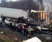 A 75 car pileup occurred near the Virginia- North Carolina border, killing 3 and injuring 25 people.