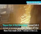 Rogue One: A Star Wars Story earned &#36;49.5 million in its third weekend. The one off Star Wars flick made &#36;439.7 million in the U.S