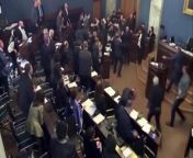 Georgian lawmakers came to blows in parliament on Monday (April 15) as ruling party legislators looked set to advance a controversial bill on &#92;