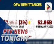 OFW remittances reach &#36;2.95-B in February &#60;br/&#62;
