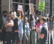 Video features a protest and sit-in organized by Google employees at the company&#39;s headquarters located at 76 8th Avenue, New York City.
