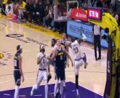 D&#39;Angelo Russell gives the no-look lob for LeBron James to finish it off in style against the Nuggets