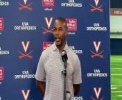 Virginia running backs coach Keith Gaither gives an injury update on running back Ronnie Walker.