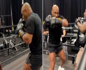 Mike Tyson practices jabs as fans spot &#39;fault&#39; in training ahead of Jake Paul fightSource Mike Tyson