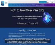 NSW Information Commissioner welcomes you to Right to Know Week NSW 2022