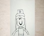 How to draw Roblox Girl Avatar from games avatar jad