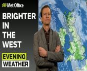 Showery rain continuing in parts of the west for a time whilst a separate area of showery rain extends northwards into East Anglia and other parts of eastern England through the night. Elsewhere, largely dry but rather cloudy with a few clear intervals – This is the Met Office UK Weather forecast for the evening of 30/04/24. Bringing you today’s weather forecast is Alex Deakin.&#60;br/&#62;
