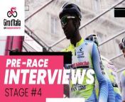 ‍Ready to start! The words of the protagonists ahead of stage 4 of Giro d&#39;Italia 2024: Max Kanter, Stefano Oldani, Biniam Girmay and many others.&#60;br/&#62;&#60;br/&#62;Immerse yourself in race with our Playlist:&#60;br/&#62;✅ Strade Bianche Crédit Agricole 2024&#60;br/&#62;✅ Tirreno Adriatico Crédit Agricole 2024&#60;br/&#62;✅ Milano-Torino presented by Crédit Agricole 2024&#60;br/&#62;✅ Milano-Sanremo presented by Crédit Agricole 2024&#60;br/&#62;✅ Il Giro d’Abruzzo Crédit Agricole&#60;br/&#62;✅ Giro d’Italia&#60;br/&#62;✅ Giro Next Gen 2024&#60;br/&#62;✅ Giro d&#39;Italia Women&#60;br/&#62;✅ GranPiemonte presented by Crédit Agricole 2024&#60;br/&#62;✅ Il Lombardia presented by Crédit Agricole 2024&#60;br/&#62;&#60;br/&#62;Follow our channels to stay updated onGiro d’Italia 2024and interact with other cycling enthusiasts:&#60;br/&#62;&#60;br/&#62; Facebook: https://www.facebook.com/giroditalia&#60;br/&#62; Twitter: https://twitter.com/giroditalia&#60;br/&#62; Instagram: https://www.instagram.com/giroditalia/&#60;br/&#62;&#60;br/&#62;Enjoy the magic of the major cycling &#60;br/&#62;https://www.giroditalia.it/en/&#60;br/&#62;&#60;br/&#62;To license video content click here: https://imgvideoarchive.com/client/rcs_italian_cycling_archive