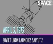 On April 3, 1973, the Soviet Union launched a small space station called Salyut 2. &#60;br/&#62;&#60;br/&#62;This was the second space station ever launched and the first military space station. The Soviet Union told the rest of the world that Salyut 2 was a civilian space station built for scientific research, but it was secretly intended to be a crewed military reconnaissance station. No crews ever made it to Salyut 2, though.Less than two weeks after it launched, its attitude control system stopped working, and it started tumbling around in space. Mission control noticed that pressure inside the station had dropped for no apparent reason. They later found out that a small explosion had happened in the station&#39;s propulsion system several days earlier. The damaged station was slowly falling apart. Bits and pieces of Salyut 2 fell back to Earth and burned up in the atmosphere.