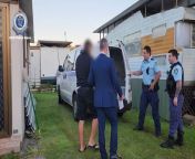 Two men being arrested on March 26 over alleged historical rape of teen girl. Video by NSWPF from sexxxxxx cat girls