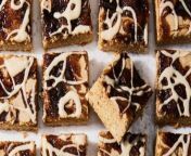 These chewy brown sugar blondies are the easiest coffee break treat, and feature a spiced caramel swirl and creamy espresso chai glaze.