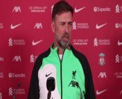 Klopp on Liverpool injuries and Sheffield Utd preview&#60;br/&#62;&#60;br/&#62;AXA training centre, Kirkby, Liverpool UK