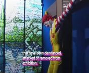 A crucified Ronald McDonald clown, prayer mats adorned with stilettos and sketches by former Guantanamo prisoners take pride of place at a new museum in Spain devoted to previously censored art.