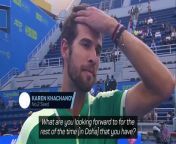 No.2 seed Karen Khachanov confessed to being a fan of Real Madrid once he spotted the legend in attendance