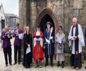 Okehampton Mayor Allenton Fisher reads out the Commonwealth Day affirmation.