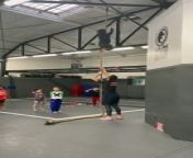 Nam climbing the Rope during Jiu-jitsu practice.