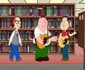 Peter and Quagmire play the open mic at the school library.