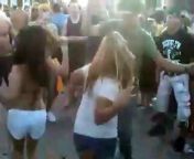 The crowd dancing as this drunk girl decided to dance a little beyond her capabilities....
