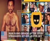 A New York man is waging war on a dating app for gays and bisexuals, claiming over a thousand strangers have sought him out specifically to get into his pants.