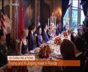 At the same time as ordering a strike on Syria, Donald Trump is also hosting his Chinese counterpart Xi Jinping. Iolo ap Dafydd is just outside the Mar-a-Lago estate in Palm Beach, Florida and joins us.