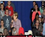 Carly Fiorina takes a nasty fall while introducing Ted Cruz