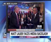 Today Show host Matt Lauer faced a wave of criticism Wednesday night ... During the one-hour forum moderated by Lauer, Hillary Clinton and Trump.