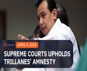 The Supreme Court upholds the validity of former senator Antonio Trillanes IV’s amnesty.&#60;br/&#62;&#60;br/&#62;Full story: https://www.rappler.com/philippines/supreme-court-upholds-validity-antonio-trillanes-amnesty/