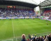 Wigan Athletic fans are thanked for their support after their final game of the season at home to Bristol Rovers at the DW Stadium.